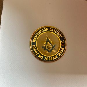 Washington Daylight Lodge no 14 FAAM Wash, DC Masonic pin brooch 1”